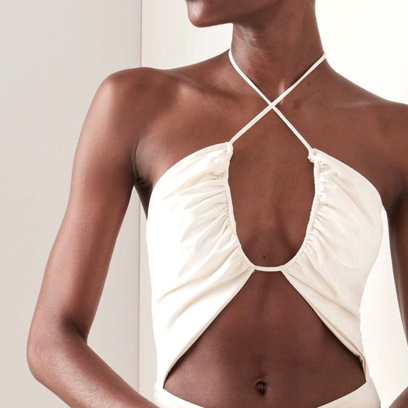 Lena Vie Elevated White Essentials Cutout One-Piece Swimsuit Bikinis - Picture 4 of 8